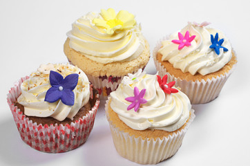 Cupcakes with white cream