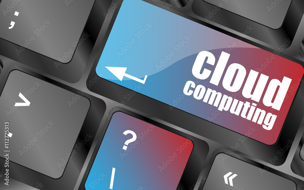 Poster computer keyboard for cloud computing, business concept vector . keyboard keys, keyboard button, key