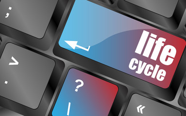 life cycle on laptop keyboard key vector . keyboard keys, keyboard button, keyboard icon