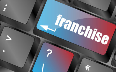 A keyboard with a key reading franchise - business concept vector . keyboard keys, keyboard button, keyboard icon