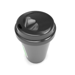 Coffee to go on white. 3d rendering.