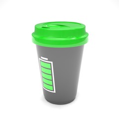 Coffee to go on white. 3d rendering.