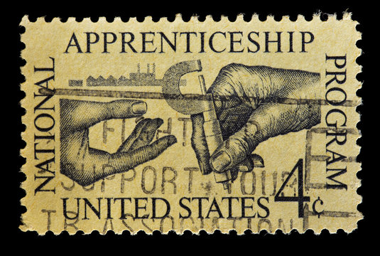 United States used postage stamp showing for the National Apprenticeship Program