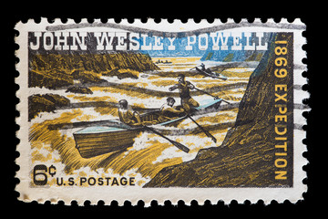 United States used postage stamp showing John Wesley Powell