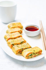 Tamagoyaki. Korean egg rolls