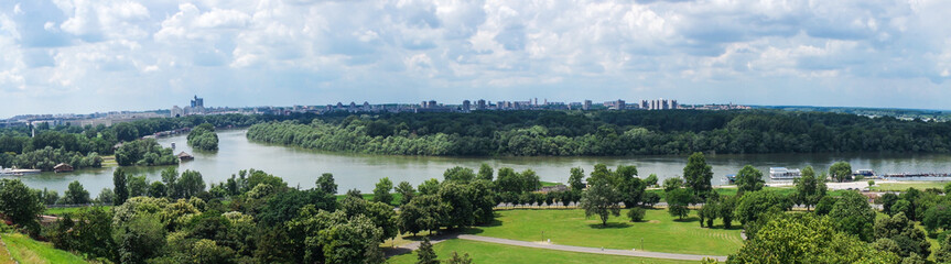 View from Kalemegdan Park, Belgrade, Serbia - obrazy, fototapety, plakaty