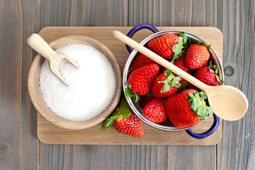Making strawberry jam