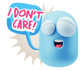 3d Illustration Laughing Character Emoji Expression saying I Don