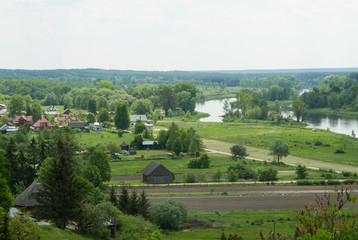 Fototapeta na wymiar View of the River Bug from a castle hill in the village of Mielnik, Poland