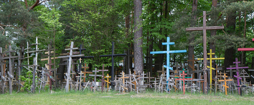 Orthodox holy site - crosses left by pilgrims at the Grabarka mountain
