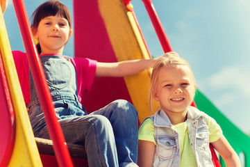 happy kids on children playground