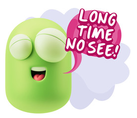 Obraz premium 3d Illustration Laughing Character Emoji Expression saying Long