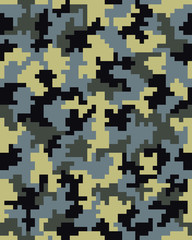 Seamless digital fashion camouflage pattern, vector