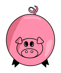 Cartoon pig vector symbol icon design. Cute animal illustration isolated on white background
