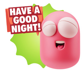 3d Illustration Laughing Character Emoji Expression saying Have