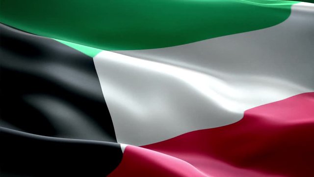 Kuwait national flag. Infinite loop. New effect and different lightining.