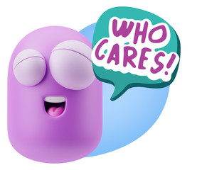 Obraz premium 3d Illustration Laughing Character Emoji Expression saying Who C