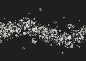 Vector polygonal background. Illustration of abstract background with low poly spheres. Pattern design for banner, poster, flyer.