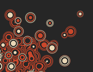 Fototapeta premium Vector abstract background. Illustration of abstract colored circles. Background design for banner, poster, flyer. Colorful curved lines and circles.