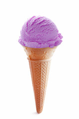 Blueberry ice cream cone