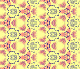 Fototapeta na wymiar Seamless abstract wall-paper, coral-yellow