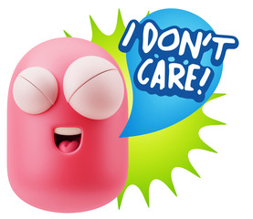 3d Illustration Laughing Character Emoji Expression saying I Don