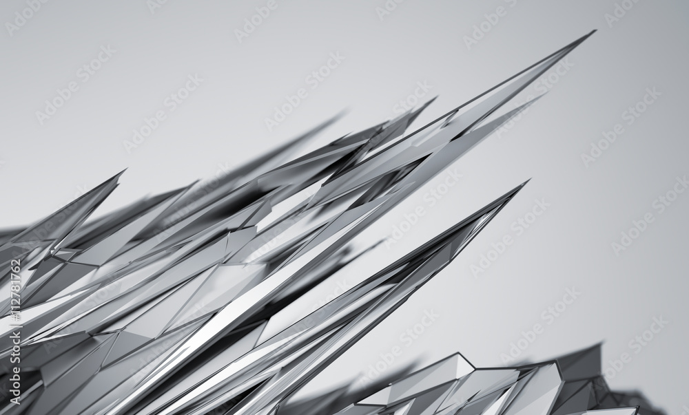 Poster abstract 3d rendering of chaotic surface. background with futuristic polygonal shape. noisy low poly