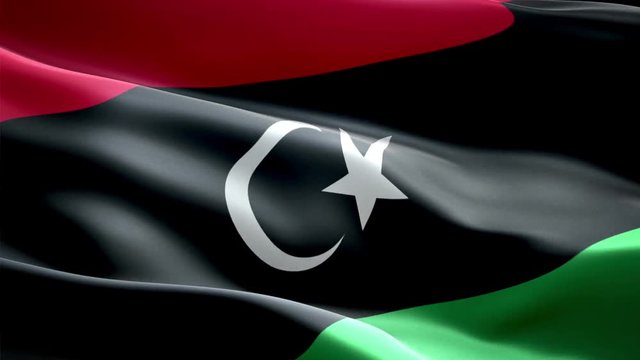 Libya national flag. Infinite loop. New effect and different lightining.