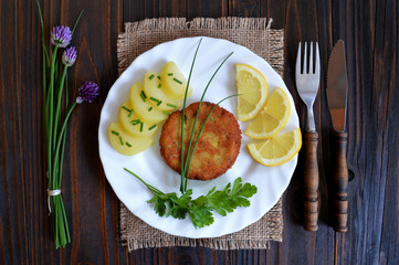Fishcake on the plate