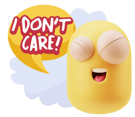 3d Illustration Laughing Character Emoji Expression saying I Don