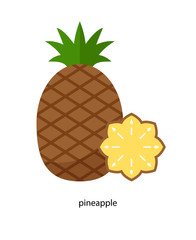  Nice pineapple and green leaf with its cross – section