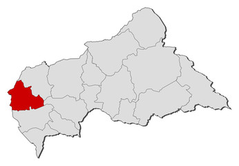 Obraz premium Map - Central African Republic, Nana-Mambéré