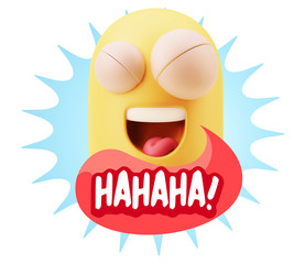 3d Illustration Laughing Character Emoji Expression saying Hahah
