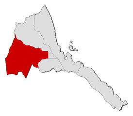 Map - Eritrea, Gash-Barka