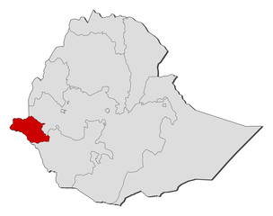 Map - Ethiopia, Gambela