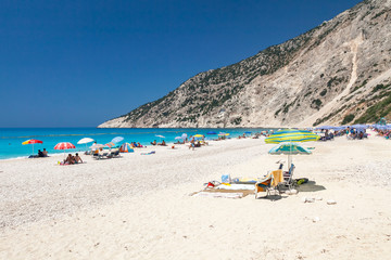 Fototapeta na wymiar Beautiful Myrtos beach, Kefalonia island, Greece