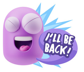 3d Illustration Laughing Character Emoji Expression saying I'll