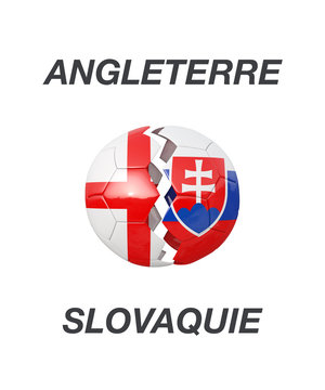 England / Slovakia soccer game 3d illustration