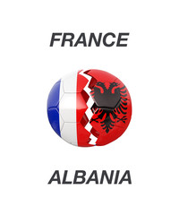 France / Albania soccer game 3d illustration