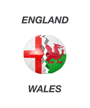 England / Wales soccer game 3d illustration
