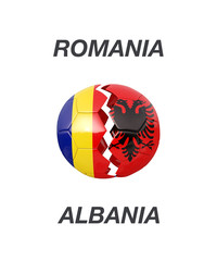 Romania / Albania soccer game 3d illustration