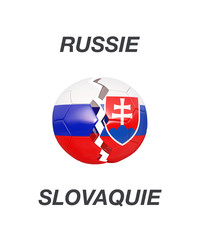 Russia / Slovakia soccer game 3d illustration