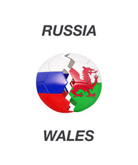 Obraz premium Russia / Wales soccer game 3d illustration