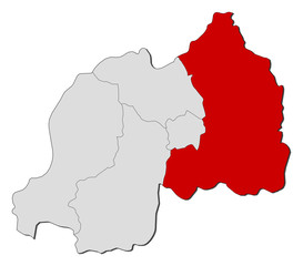 Fototapeta premium Map - Rwanda, East