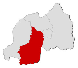 Map - Rwanda, South