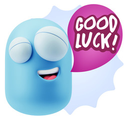 3d Illustration Laughing Character Emoji Expression saying Good