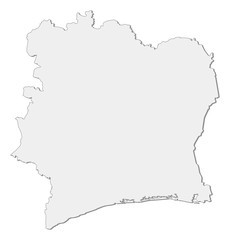 Naklejka premium Map - Ivory Coast
