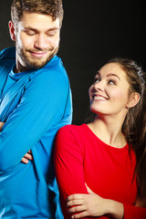 Obraz premium Portrait of smiling woman and man. Happy couple.