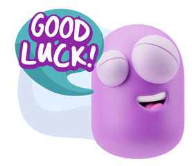 3d Illustration Laughing Character Emoji Expression saying Good