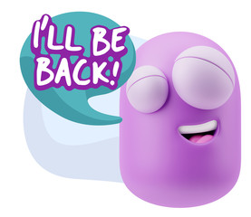 3d Illustration Laughing Character Emoji Expression saying I'll